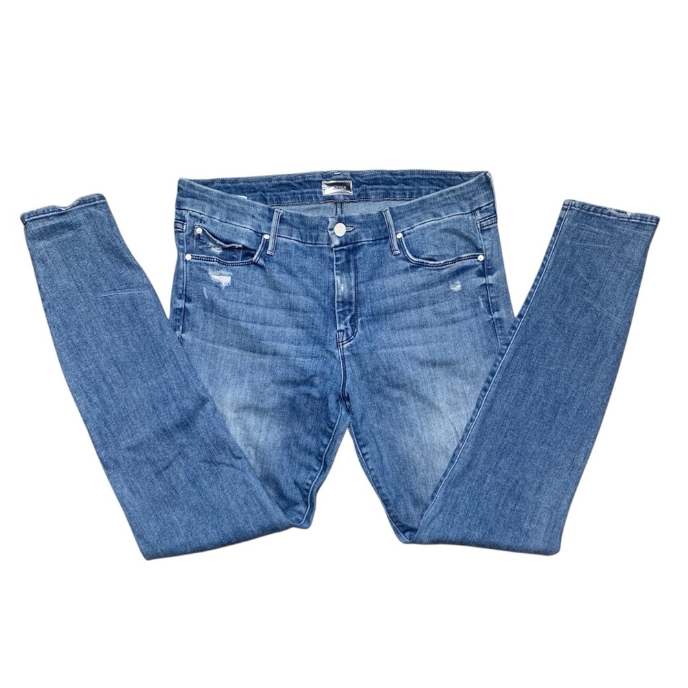 MOTHER Women's Skinny Jeans - Blue - Picture 4 of 11